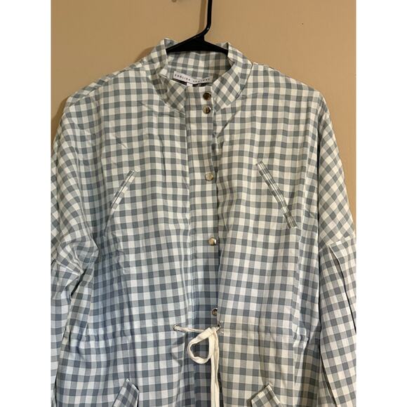NWT Revolve English Factory Grey Gingham Plaid Long Sleeve Shirt Dress Sz L - Picture 4 of 9